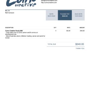Como Creative Invoice #1529