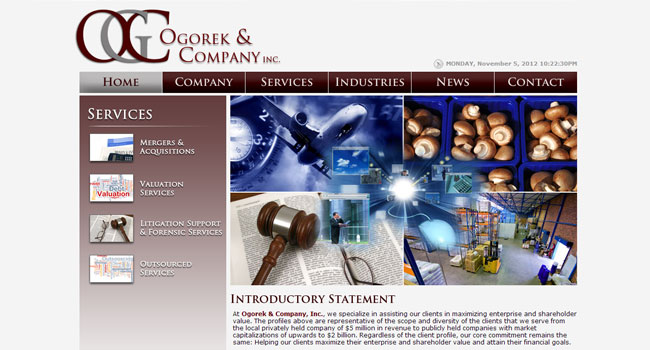 Ogorek & Comapny home page screenshot
