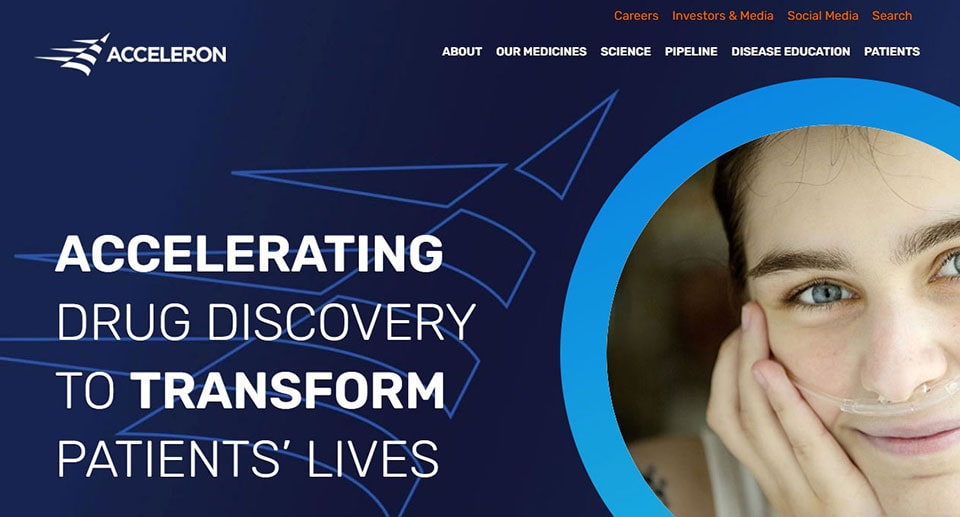 Acceleron Pharma homepage screenshot
