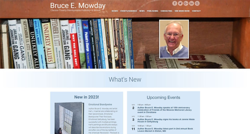 Bruce E. Mowday home page screenshot