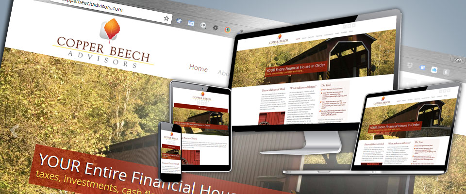 Copper Beech Advisors homepage responsive resolution demo