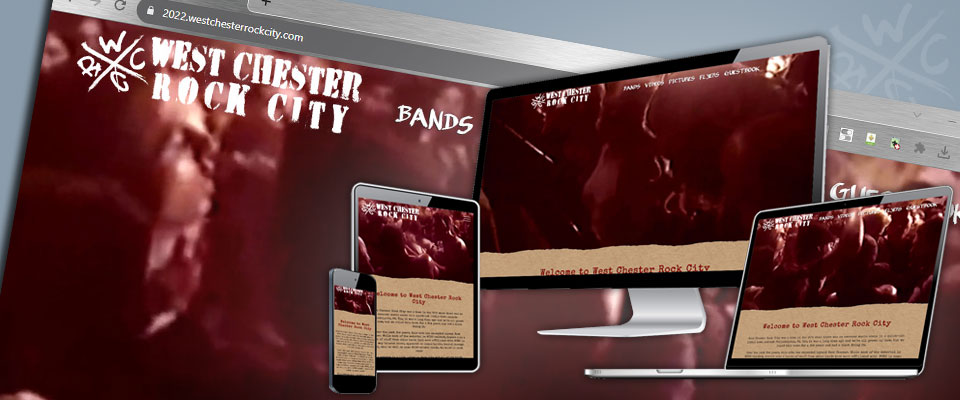 West Chester Rock City home page responsive screen resolution demo