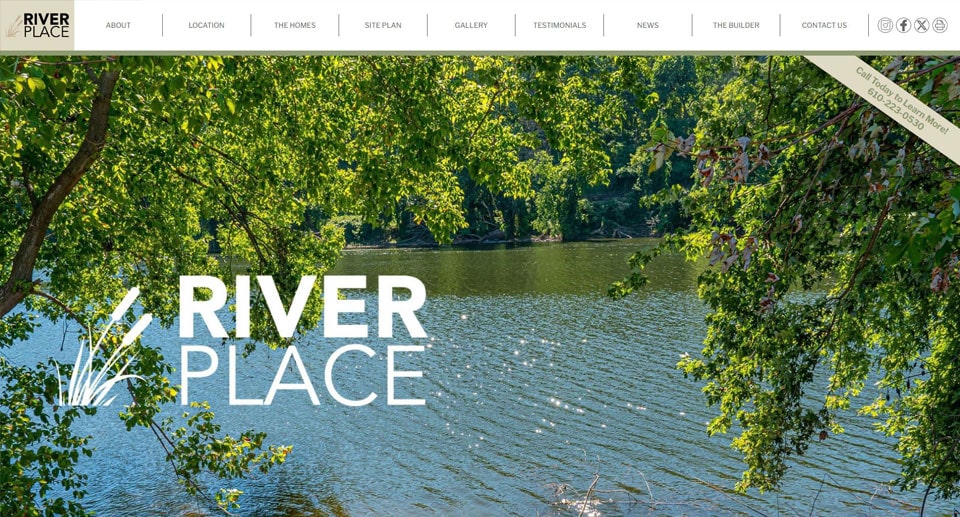Progressive New Homes - River Place home page screenshot