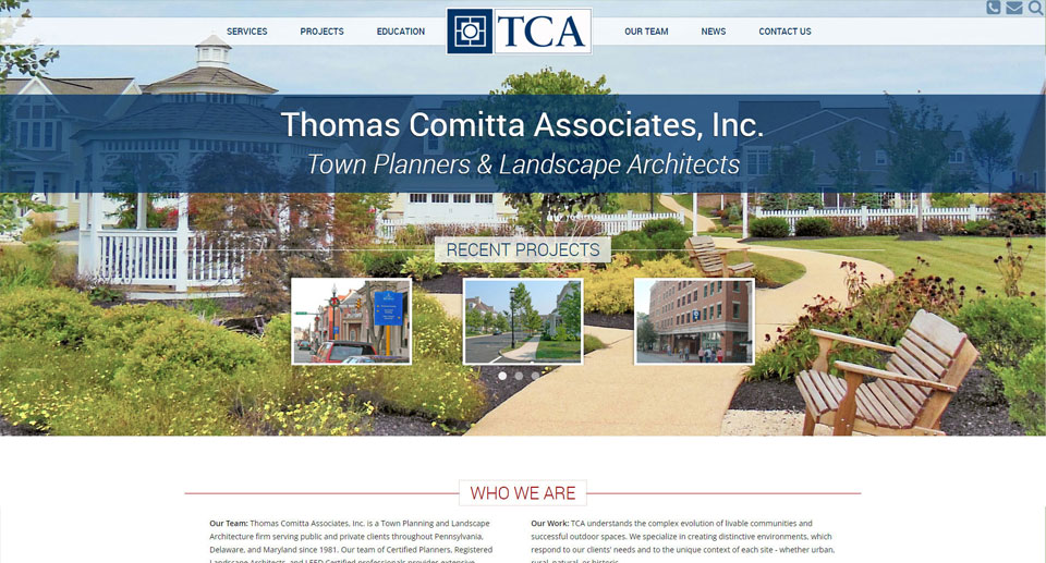 Thomas Comitta & Associates home page screenshot