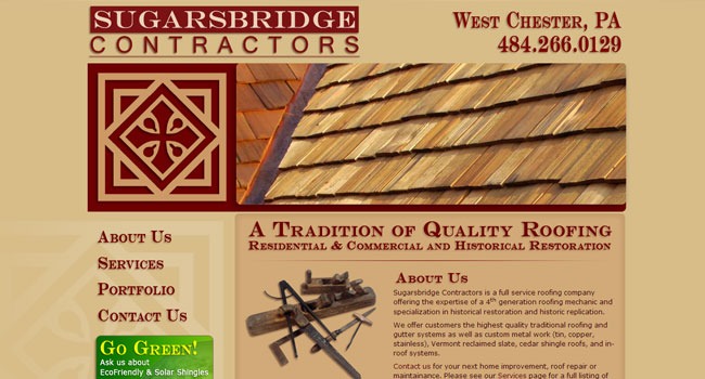 Sugarsbridge Contractors home page screenshot