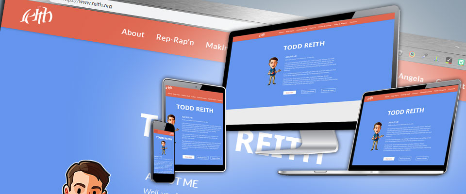 Todd Reith website responsive screen resolution demo